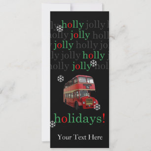 Carte de vacances Holly Jolly Bus à deux étages