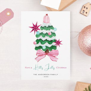 Carte de vacances Holly Jolly Christmas Tree