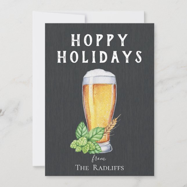 Carte de vacances Hoppy Holidays sur tableau noir (Devant)