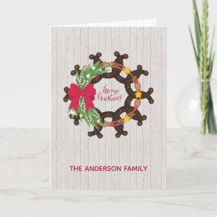 Carte de vacances Horseshoe Christmas Wreath