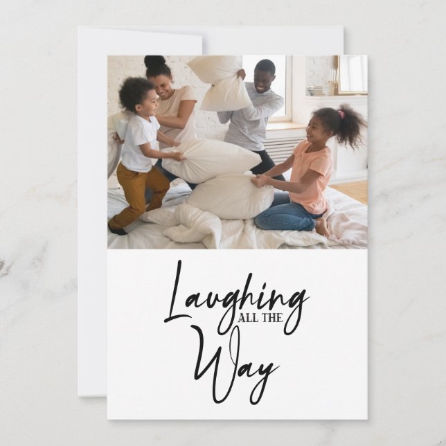 Carte de vacances humoristique avec cinq photos et (Devant)