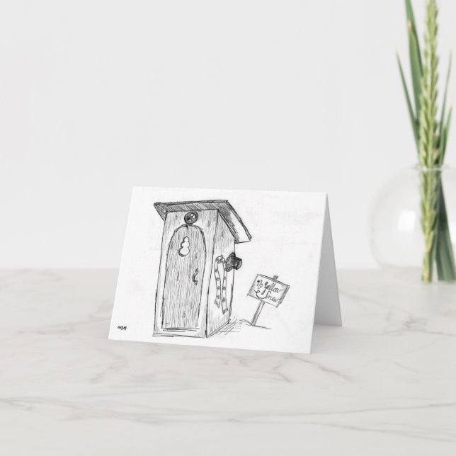 Carte de vacances Humour Snowman .. hors de la mai (Devant)