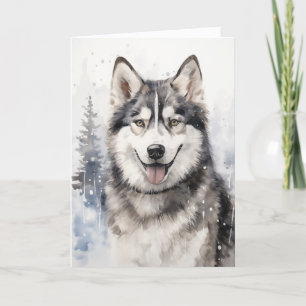 Carte de vacances Husky