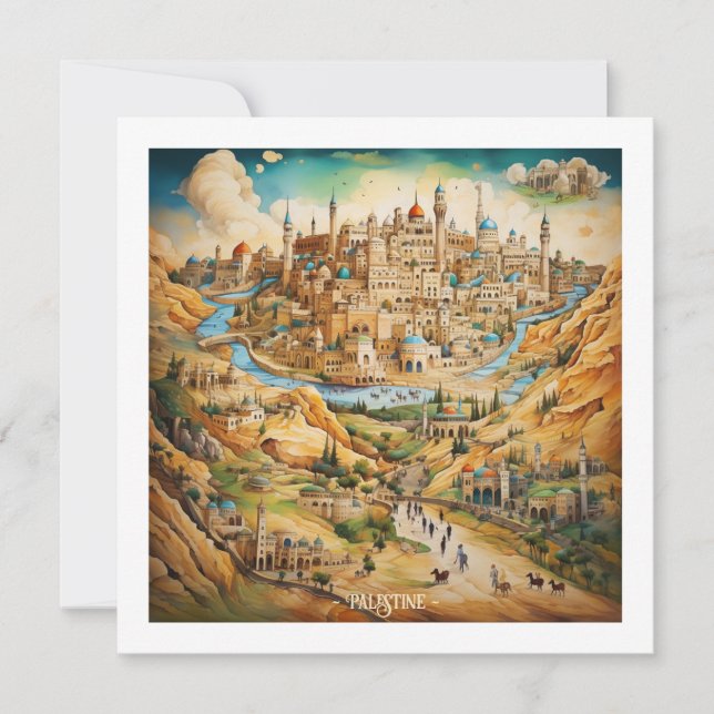 Carte de vacances Illustration Palestine (Devant)