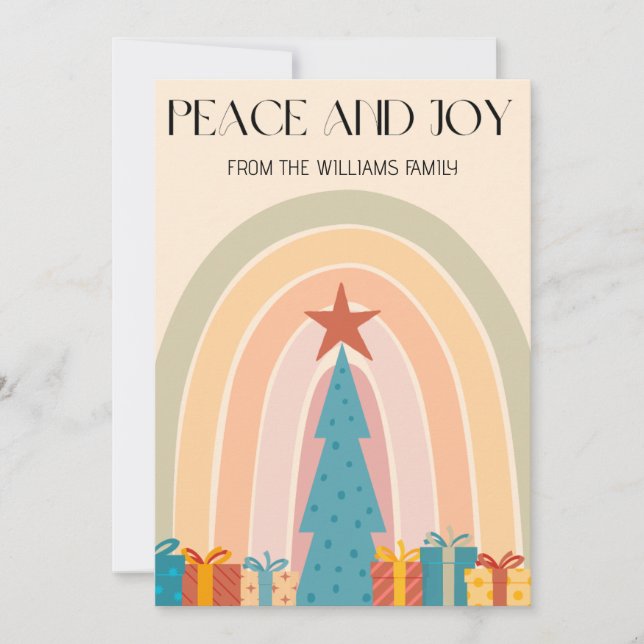 Carte de vacances Inclusive Boho Paix Amour LGBTQ (Devant)