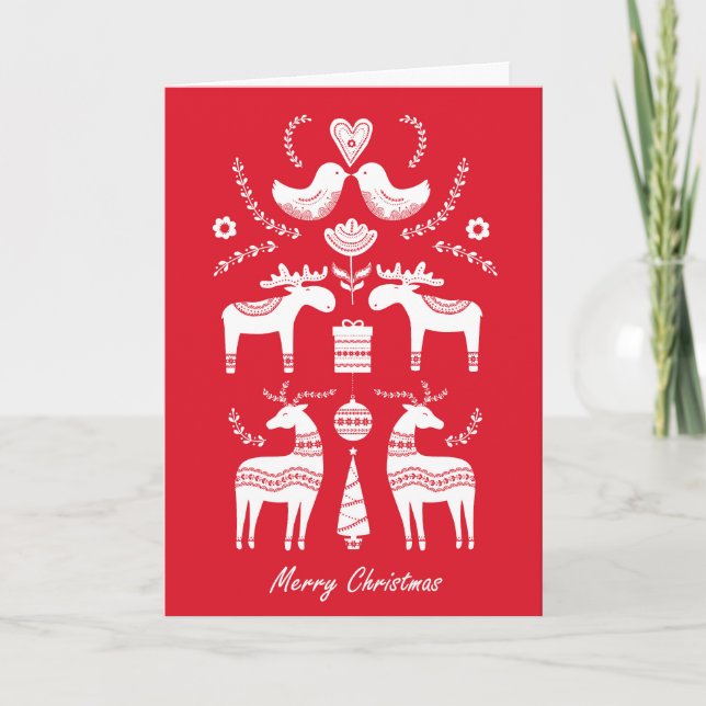 Carte de vacances inspirée de la Scandinave. Hygge (Devant)