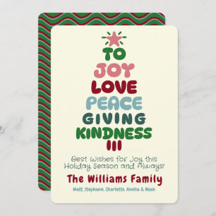 Carte de vacances Jove Love Peace Tree