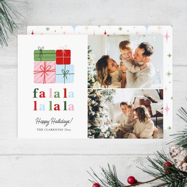 Carte de vacances Joyeuse et Bright Retro Family (Créateur téléchargé)