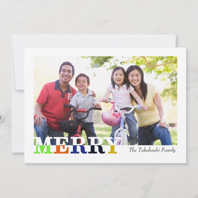 Carte de vacances Joyeuse et brillante avant et ar (Devant)