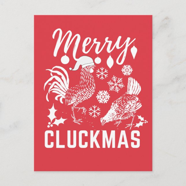 Carte de vacances Joyeux Cluckmas Poulet (Devant)