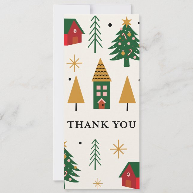 Carte de vacances Joyeux Noël de la forêt d'aquare (Devant)