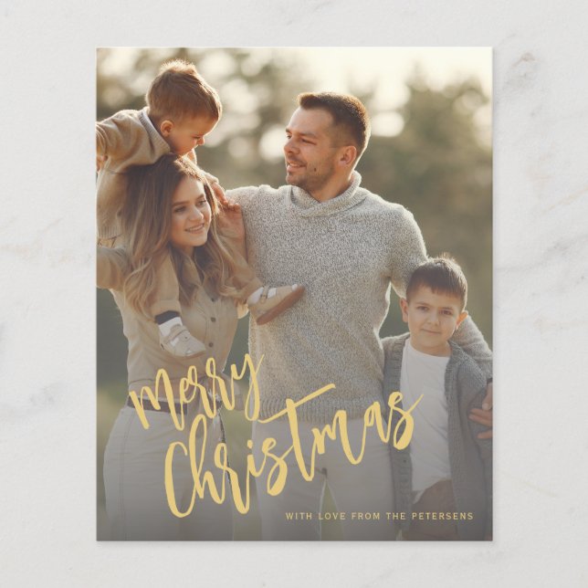 Carte de vacances Joyeux Noël en or Budget (Devant)