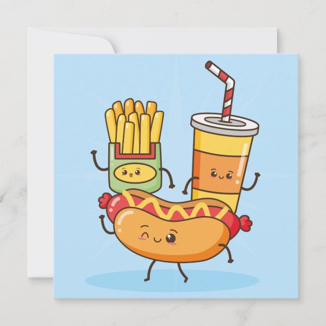 Carte de vacances Kawaii Food (Devant)