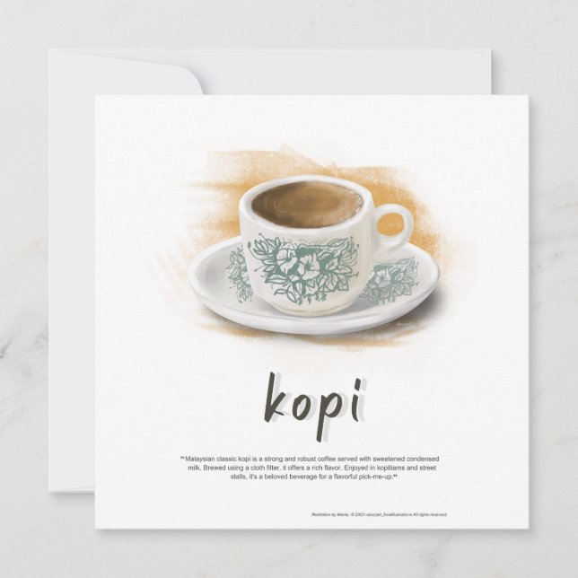 Carte de vacances Kopi Classic Café Mug Malaysia F (Devant)