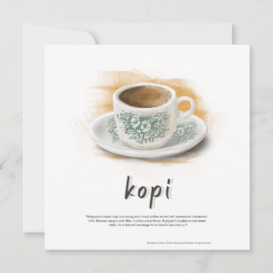 Carte de vacances Kopi Classic Café Mug Malaysia F