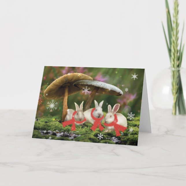 Carte de vacances Lapins au Pays des merveilles (Devant)