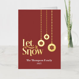 Carte de vacances "Let it Snow" Red Foled Foil