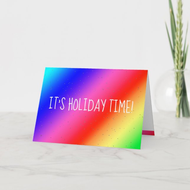 Carte de vacances LGBT Funny Rainbow Colors (Devant)