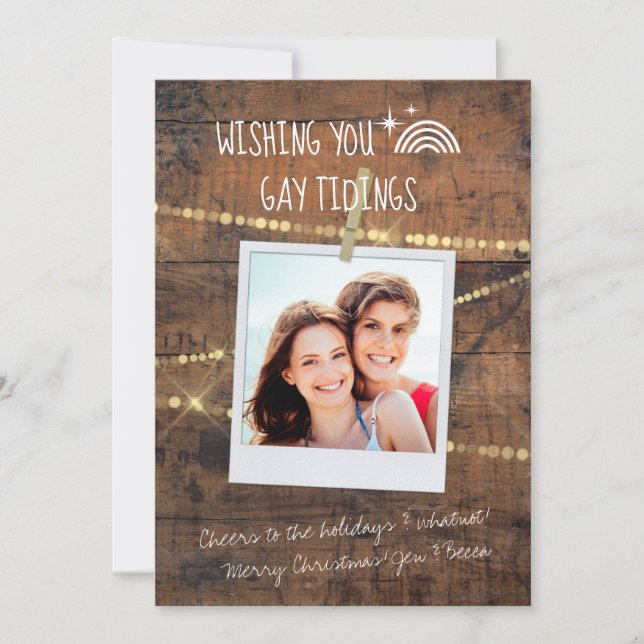 Carte de vacances LGBT photo Gay Tidings (Devant)