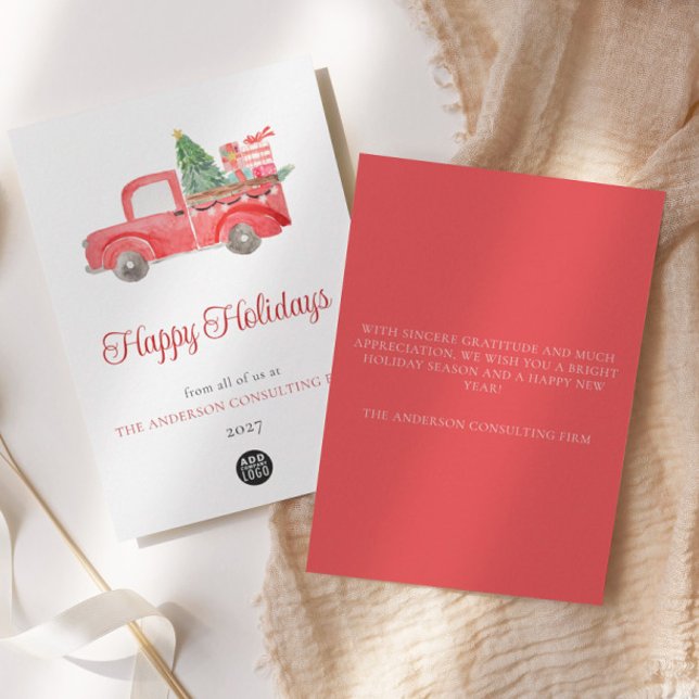 Carte de vacances Logo d'aquarelle d'entreprise (Créateur téléchargé)