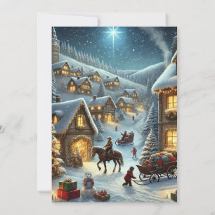 Carte de vacances Magique Village de Noël