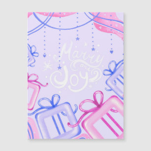 Carte de vacances magnétique pastel Joyeux et gai