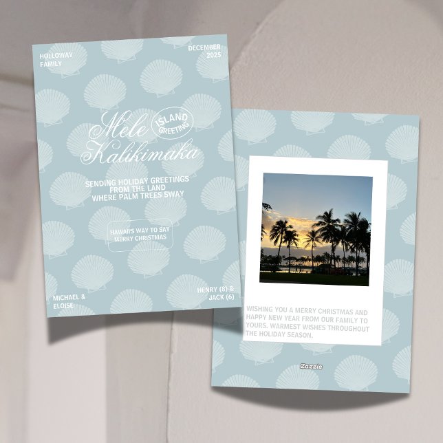 Carte de vacances Mele Kalikimaka moderne Blue Sea (Share a special island greeting this holiday season.)
