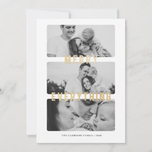 Carte de vacances Merry Everything Gold Foil
