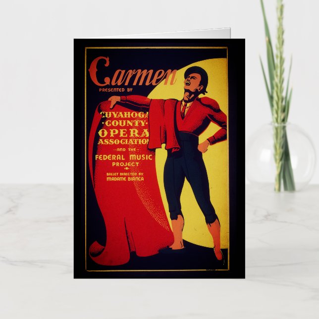 Carte De Vacances Métallisée Affiche de l'opéra Carmen (Recto)