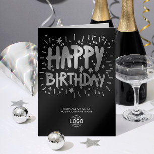 Carte De Vacances Métallisée Ajouter un logo Fun Doodle Joyeux Anniversaire Noi