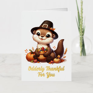 Carte De Vacances Métallisée Ami Fantastique Thanksgiving Otter