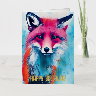 Carte De Vacances Métallisée Anniversaire de Red Fox