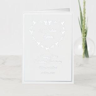 Carte De Vacances Métallisée Anniversaire du Mariage d'argent personnalisable