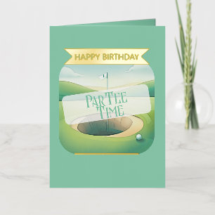 Carte De Vacances Métallisée Anniversaire sur le thème de Golf