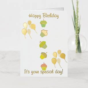 Carte De Vacances Métallisée Ballons de cupcakes