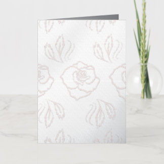 Carte De Vacances Métallisée Bleu Rose Line Art / Élégant Floral