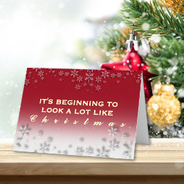 Carte De Vacances Métallisée Ça commence à ressembler beaucoup à Noël