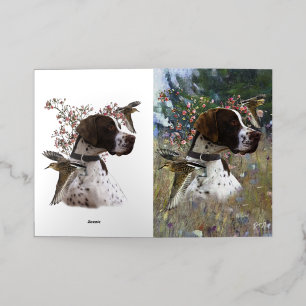 Carte De Vacances Métallisée Chasse aux oiseaux de plaine