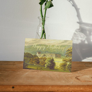 Carte De Vacances Métallisée Chatsworth Derbyshire Jane Austen Darcy Pemberly