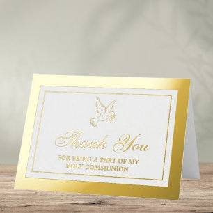 Carte De Vacances Métallisée Communion Sainte-Colombe Ou Merci De Confirmation 