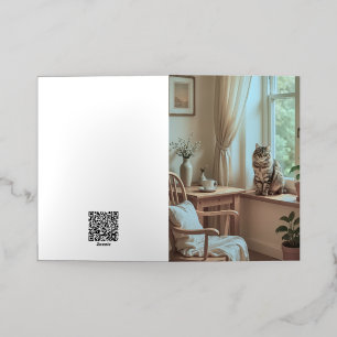 Carte De Vacances Métallisée Cosy Nook de fenêtre scandinave - Élégant