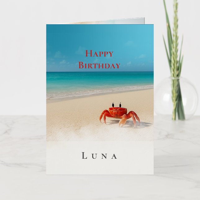 Carte De Vacances Métallisée Crabby Bold - Spicy Custom Birthday Card Girls (Recto)
