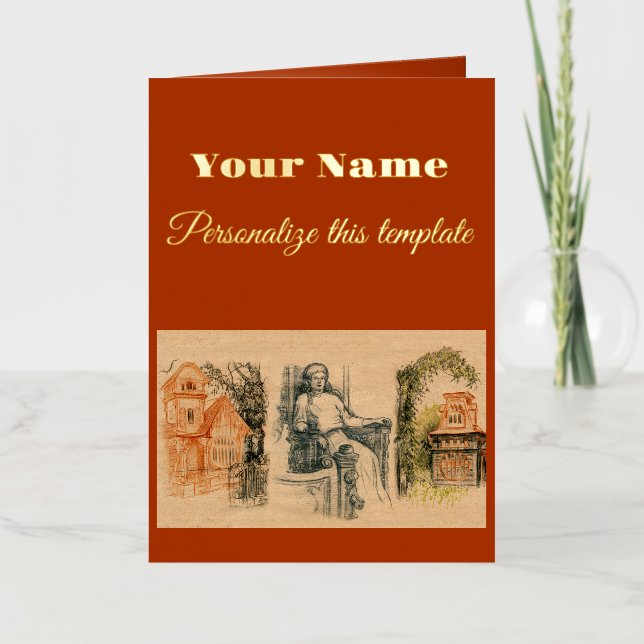 Carte De Vacances Métallisée demeures modernes (Recto)