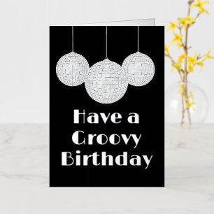 Carte De Vacances Métallisée Disco Ball Super Anniversaire Argent