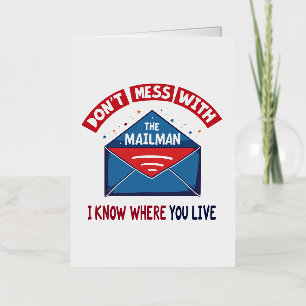 Carte De Vacances Métallisée Dont Mess avec l'Humour Mailman