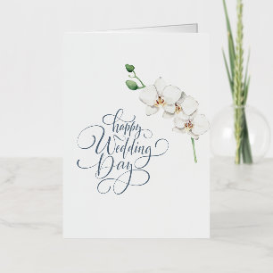 Carte De Vacances Métallisée Elégant Joyeux Mariage Jour Félicitations Florales