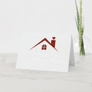 Carte De Vacances Métallisée Élégante Saint Valentin Red Sparkle Realty