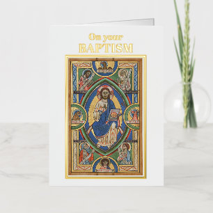 Carte De Vacances Métallisée Félicitations au baptême