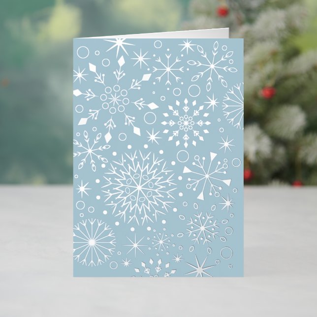 Carte De Vacances Métallisée Flèches d'hiver bleu (Vacances In Situ)