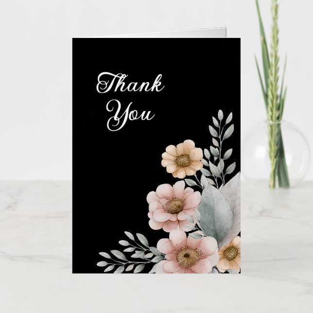 Carte De Vacances Métallisée Fleurs de Merci (Recto)